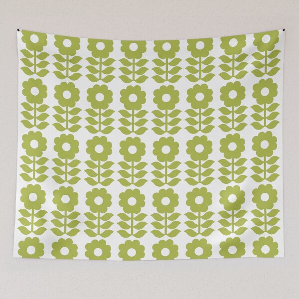 Item preview, Retro Flower Garden Avacado Green designed and sold by tonymagnerart.