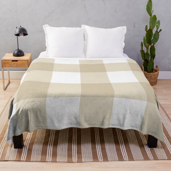 Basic Check in Cream Throw Blanket