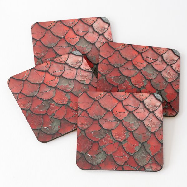 Item preview, Red Old Dragon Scales Pattern designed and sold by GrinGalore.