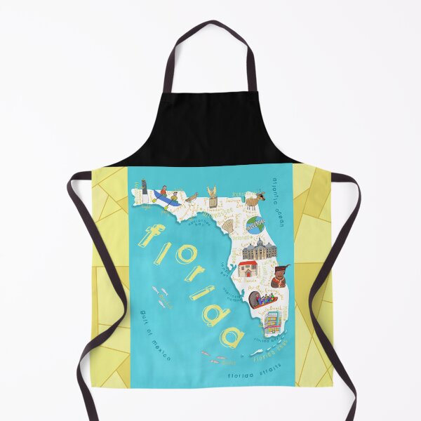 Item preview, Florida Illustrated Map With Icons By Artist Carla Daly designed and sold by Carla Daly.