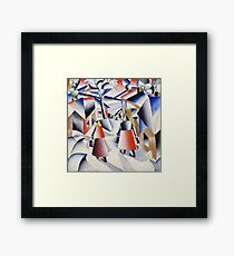 HD - Morgen im Dorf nach Schneesturm, von Kazimir Severinovich Malevich 1912 High Definition Gerahmtes Wandbild