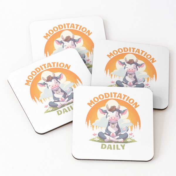 Item preview, Kawaii Cute Yoga Meditating Cow designed and sold by AdaMazingDesign.