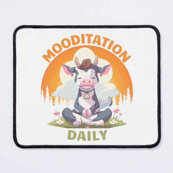 Item preview, Kawaii Cute Yoga Meditating Cow designed and sold by AdaMazingDesign.