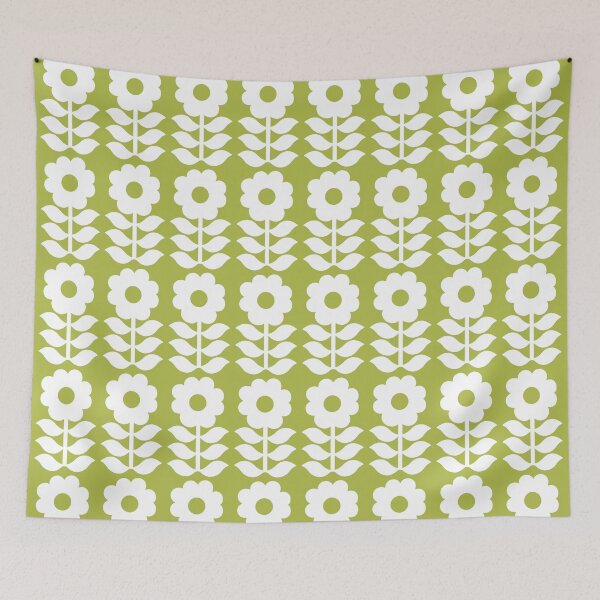 Item preview, Retro Flower Garden Avacado Green designed and sold by tonymagnerart.