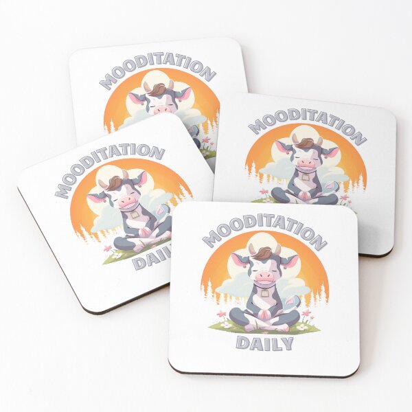 Item preview, Kawaii Cute Yoga Meditating Cow designed and sold by AdaMazingDesign.