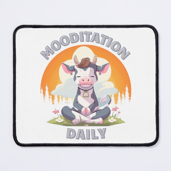 Item preview, Kawaii Cute Yoga Meditating Cow designed and sold by AdaMazingDesign.