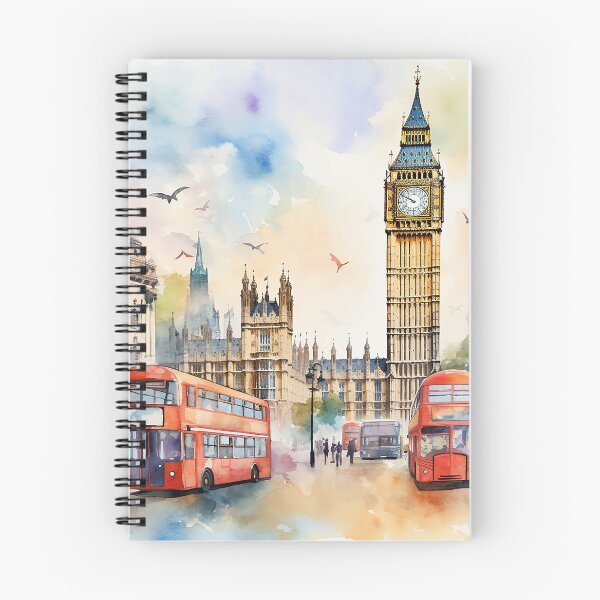 Aperçu de l'œuvre Peinture de bus à impériale rouge Big Ben de Londres créée et vendue par tsuttles.