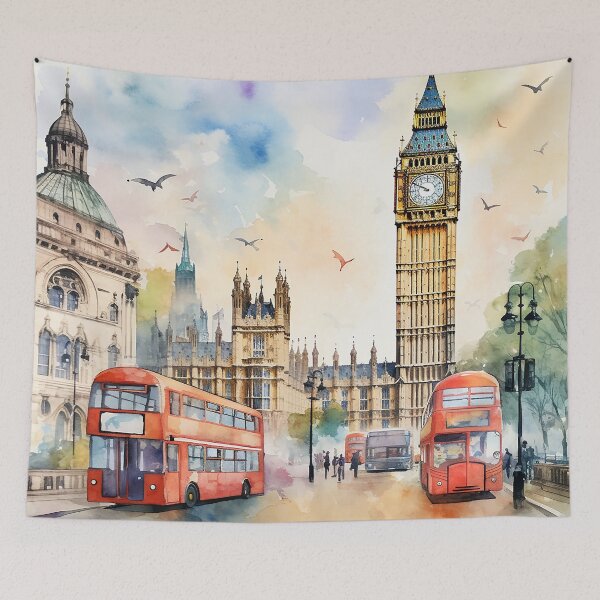 Item preview, London Big Ben Red Double Decker Buses Painting designed and sold by tsuttles.
