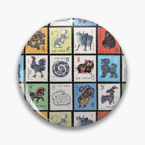 Item preview, Chinese Zodiac Stamps  designed and sold by Maartje de Volder.