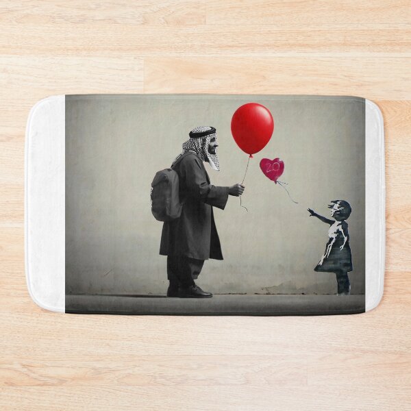 Item preview, Arab with Girl with Red Balloon - A rereading of Banksy Work designed and sold by OnlyClassicArt.
