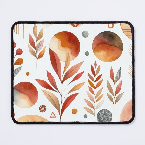 Item preview, Autumn Harmony Textile Elegance in Warm Geometric Flora designed and sold by ArtComixHaven.