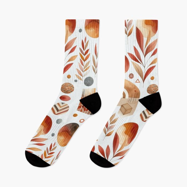 Item preview, Autumn Harmony Textile Elegance in Warm Geometric Flora designed and sold by ArtComixHaven.