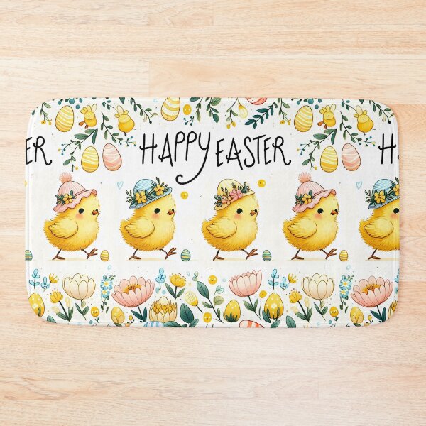 Item preview, Chick And Flowers Happy Easter Watercolor Pattern designed and sold by BeebooDesign.