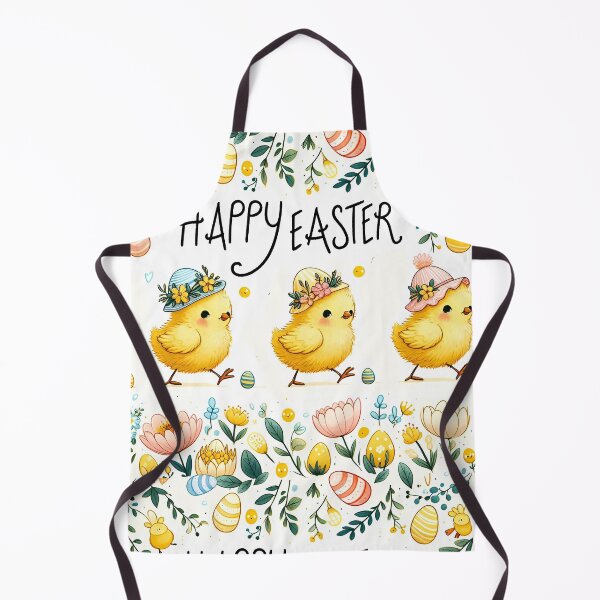 Item preview, Chick And Flowers Happy Easter Watercolor Pattern designed and sold by BeebooDesign.
