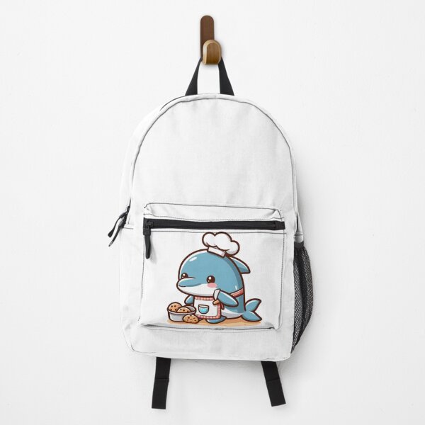 Artikelvorschau, Kawaii-Delfin mit einer Schürze und einer Kochmütze, die Kekse backt entworfen und verkauft von CanvasCutie.