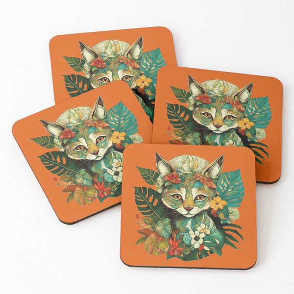 Item preview, A magnificent fennec among tropical leaves and flowers of fantastic beauty.  designed and sold by Natalia-Vlad.