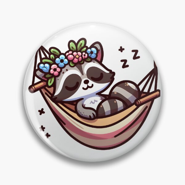 Item preview, Kawaii Raccoon With Flower Crown designed and sold by CanvasCutie.