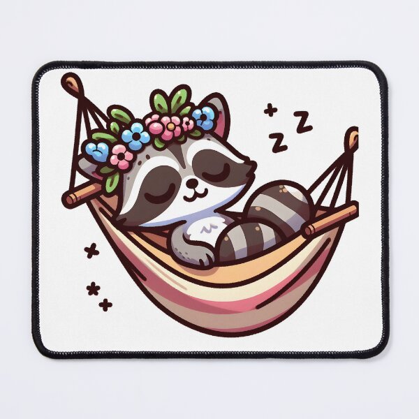 Item preview, Kawaii Raccoon With Flower Crown designed and sold by CanvasCutie.