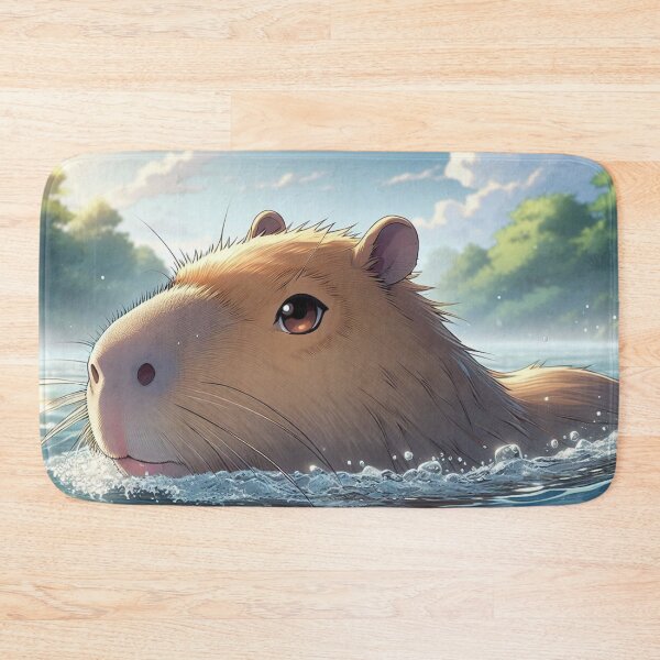 Item preview, Capybara swims in water, tiktok trend designed and sold by Nastasiakhmnk.
