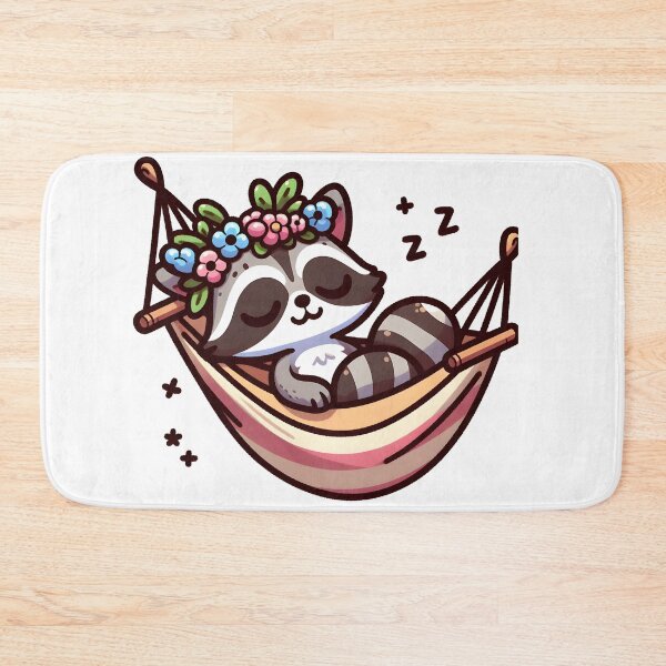 Item preview, Kawaii Raccoon With Flower Crown designed and sold by CanvasCutie.