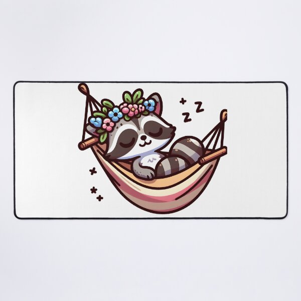 Item preview, Kawaii Raccoon With Flower Crown designed and sold by CanvasCutie.