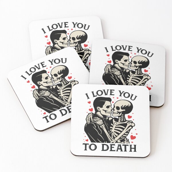 Item preview, Skeleton Says "I Love You to Death" - Funny Valentine Sticker designed and sold by ColorsOfCulture.