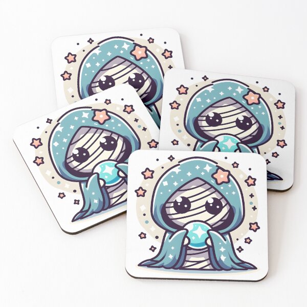 Item preview, Kawaii Mystical Mummy With Cloak With Stars designed and sold by CanvasCutie.
