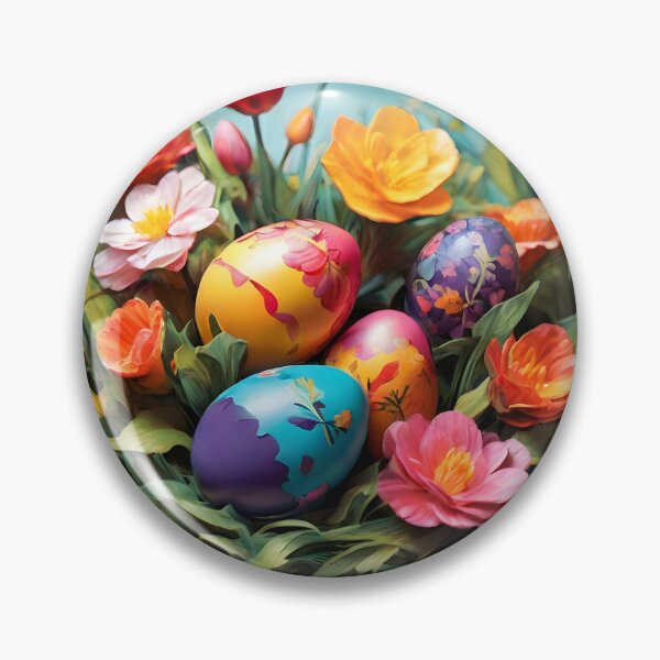Item preview, Easter egg with flower in a garden designed and sold by Trendsecne.