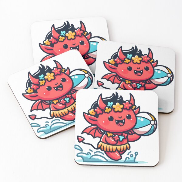 Item preview, Kawaii Buoyant Demon: Wearing A Hawaiian Flower Lei designed and sold by CanvasCutie.