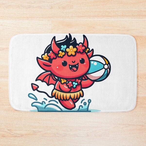 Item preview, Kawaii Buoyant Demon: Wearing A Hawaiian Flower Lei designed and sold by CanvasCutie.