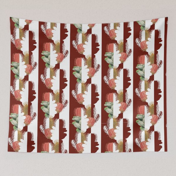Item preview, Banksia Stripes Crimson designed and sold by Margaret Kalms.