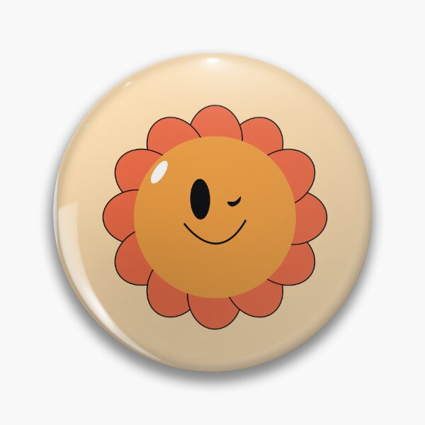 Item preview, Cartoon flower badge designed and sold by TheOneTrueDoggo.