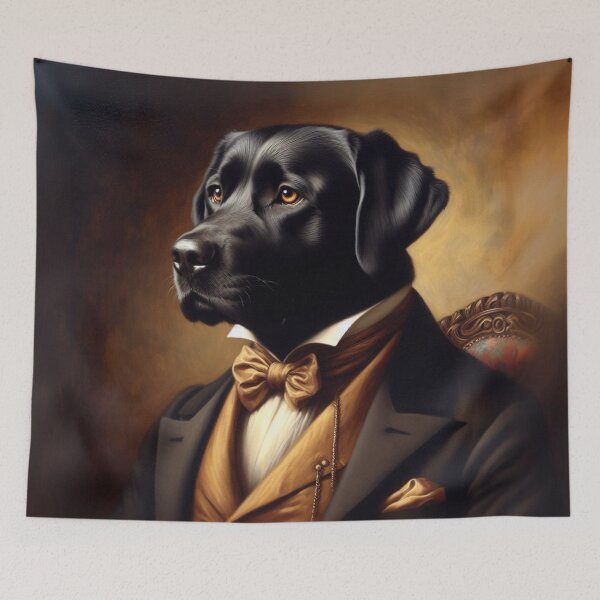 Item preview, Noble Grace: Dapper Black Labrador Portrait designed and sold by TDKCustoms.