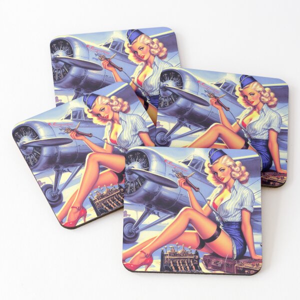 Item preview, Retro Airplane Pin-up designed and sold by PulpVintage.