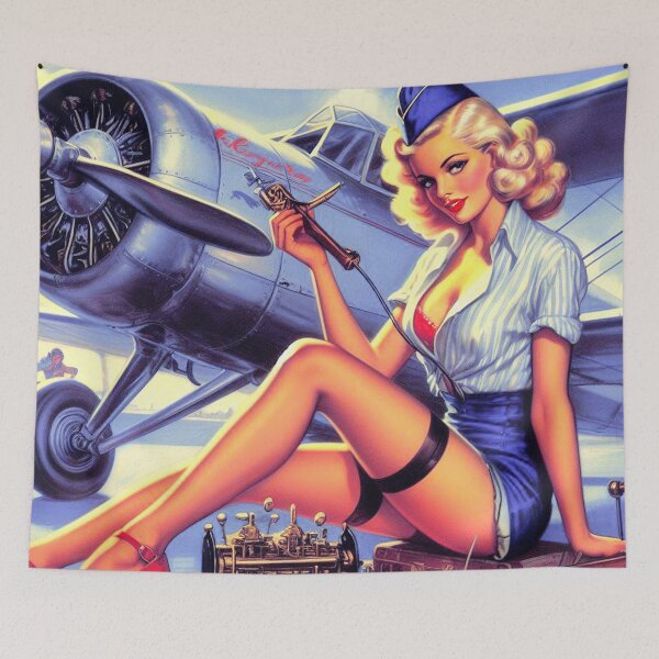 Item preview, Retro Airplane Pin-up designed and sold by PulpVintage.