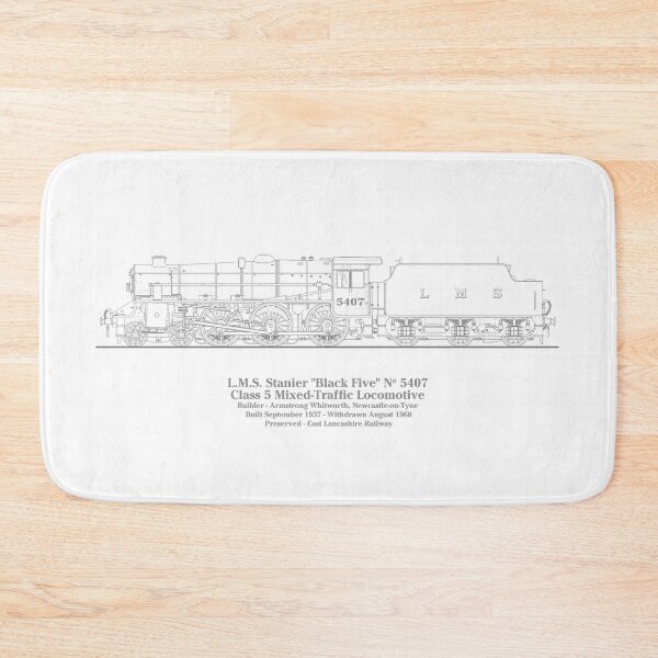 Item preview, LMS Stanier Black 5 No 5407 - Line Drawing designed and sold by Steve H Clark.