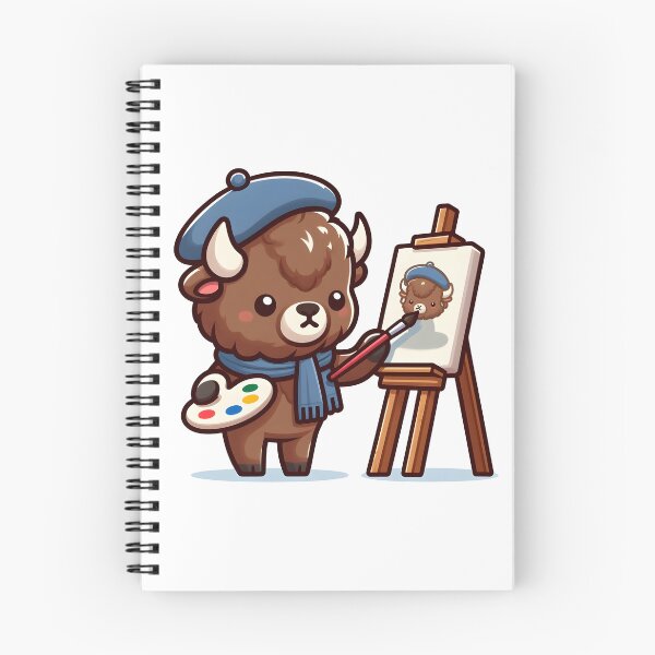 Item preview, Kawaii Bison With Artist Beret designed and sold by CanvasCutie.