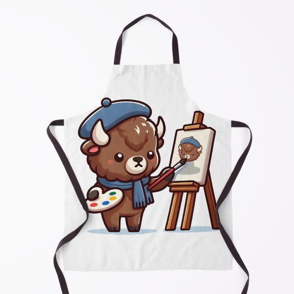 Item preview, Kawaii Bison With Artist Beret designed and sold by CanvasCutie.
