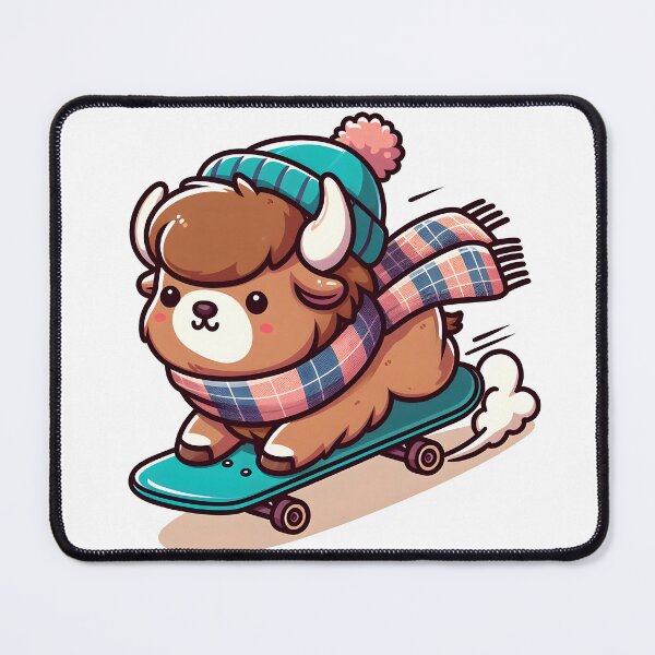 Item preview, Kawaii Bison With Scarf designed and sold by CanvasCutie.