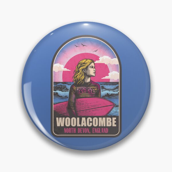 Item preview, Woolacombe North Devon England Vintage Surfing Graphic designed and sold by CynthiaGraphics.