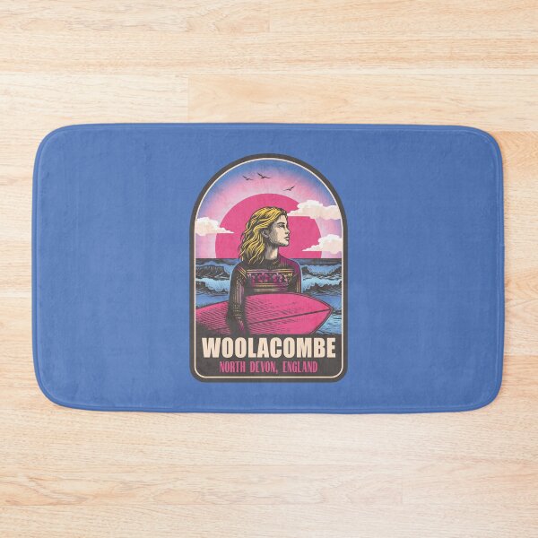 Item preview, Woolacombe North Devon England Vintage Surfing Graphic designed and sold by CynthiaGraphics.