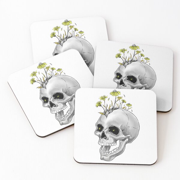 Item preview, skull with flower crest designed and sold by Mauromagar.