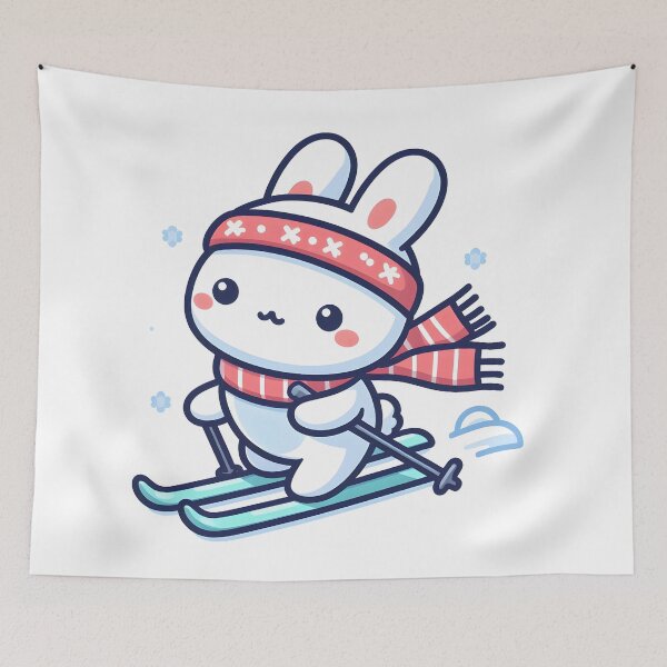 Item preview, Kawaii Rabbit With Scarf designed and sold by CanvasCutie.