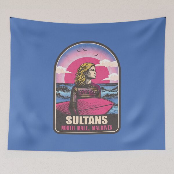 Item preview, Sultans Break North Male Maldives Vintage Surfing Graphic designed and sold by CynthiaGraphics.
