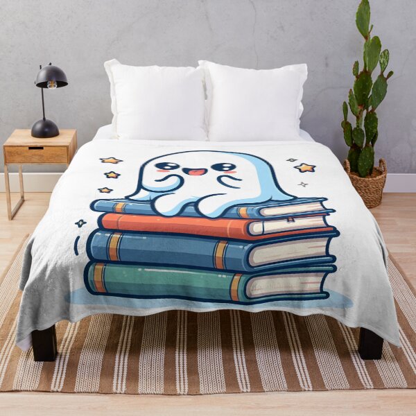 Item preview, Kawaii Ghost Whisperer Sitting On A Stack Of Books designed and sold by CanvasCutie.