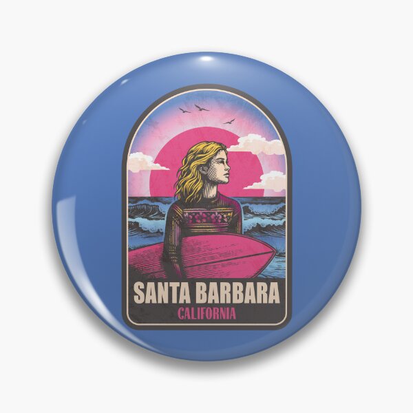Item preview, Santa Barbara California Vintage Surfing Graphic designed and sold by CynthiaGraphics.