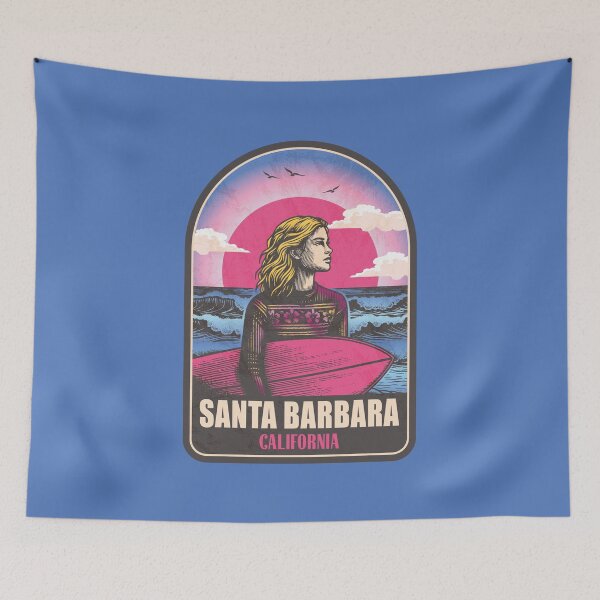 Item preview, Santa Barbara California Vintage Surfing Graphic designed and sold by CynthiaGraphics.
