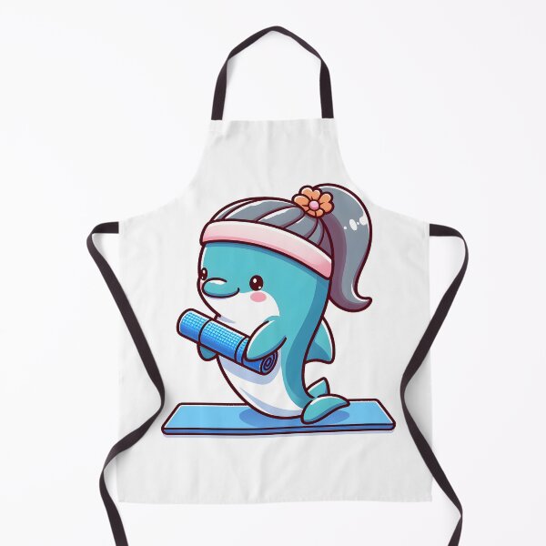 Item preview, Kawaii Dolphin With A Yoga Mat And A Headband Doing Yoga designed and sold by CanvasCutie.