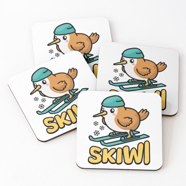 Item preview, Skiwi! Cute skiing Kiwi Bird Pun designed and sold by PMCreative.