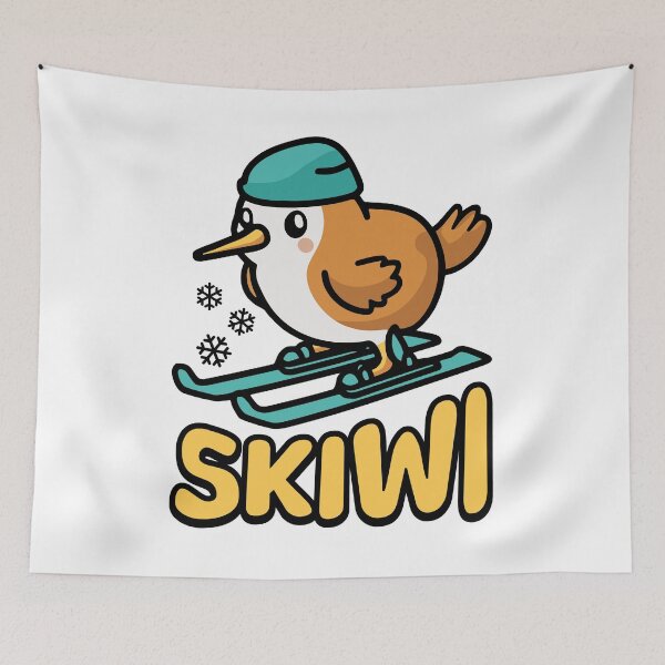 Item preview, Skiwi! Cute skiing Kiwi Bird Pun designed and sold by PMCreative.